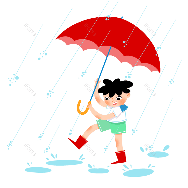 雨伞图片,夏天元素,雨水PNG,小朋友免抠素材